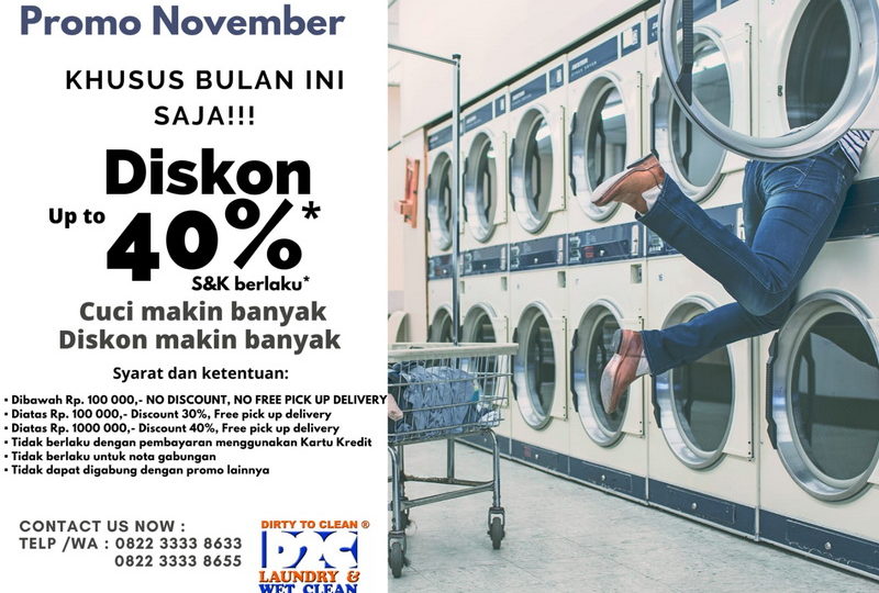 Promo diskon laundry surabaya 40%